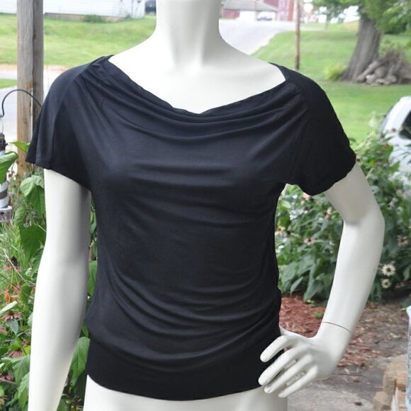 2/$10 Banana Republic XS Black Drape Top MUST BUNDLE FOR THIS PRICE - Picture 1 of 5